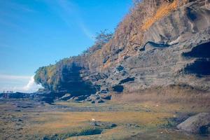 The beauty of the high cliffs on the beach. photo