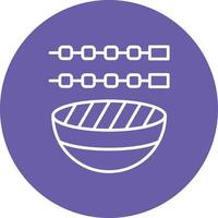 Barbecue Line Circle Background Icon vector
