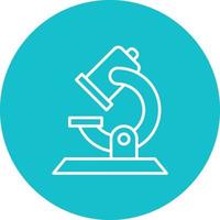 Microscope Line Circle Background Icon vector