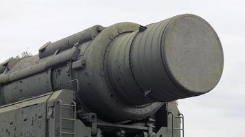 Soviet ballistic missile launch system Pioneer. Installation for launching intercontinental missiles. Medium-range missile RSD-10. Mobile launcher of the SS-20 strategic missile system, Saber. video