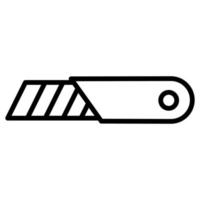 línea de icono de cuchillo de papelería aislada sobre fondo blanco. icono negro plano y delgado en el estilo de contorno moderno. símbolo lineal y trazo editable. ilustración de vector de trazo simple y perfecto de píxeles