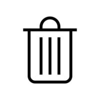 Trash can line icon isolated on white background. Black flat thin icon on modern outline style. Linear symbol and editable stroke. Simple and pixel perfect stroke vector illustration.