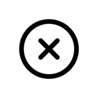 Cancel box line icon isolated on white background. Black flat thin icon on modern outline style. Linear symbol and editable stroke. Simple and pixel perfect stroke vector illustration.