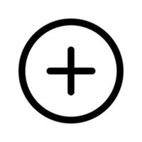 Plus line icon isolated on white background. Black flat thin icon on modern outline style. Linear symbol and editable stroke. Simple and pixel perfect stroke vector illustration.