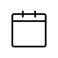 icono de línea de calendario aislado sobre fondo blanco. icono negro plano y delgado en el estilo de contorno moderno. símbolo lineal y trazo editable. ilustración de vector de trazo simple y perfecto de píxeles.