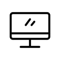 icono de línea de computadora aislado sobre fondo blanco. icono negro plano y delgado en el estilo de contorno moderno. símbolo lineal y trazo editable. ilustración de vector de trazo simple y perfecto de píxeles.