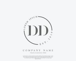 Initial DD Feminine logo beauty monogram and elegant logo design, handwriting logo of initial signature, wedding, fashion, floral and botanical with creative template vector