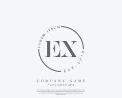 Initial EX Feminine logo beauty monogram and elegant logo design, handwriting logo of initial signature, wedding, fashion, floral and botanical with creative template vector