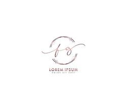 Initial FG Feminine logo beauty monogram and elegant logo design, handwriting logo of initial signature, wedding, fashion, floral and botanical with creative template vector