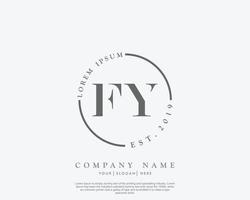 Initial FY Feminine logo beauty monogram and elegant logo design, handwriting logo of initial signature, wedding, fashion, floral and botanical with creative template vector
