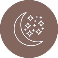 Waxing Moon Line Circle Background Icon vector