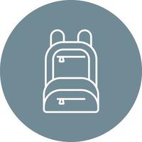 Backpack Line Circle Background Icon vector