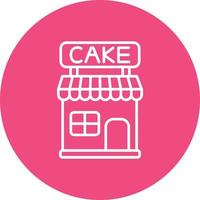 Cake Shop Line Circle Background Icon vector