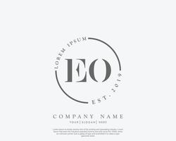 Initial EO Feminine logo beauty monogram and elegant logo design, handwriting logo of initial signature, wedding, fashion, floral and botanical with creative template vector