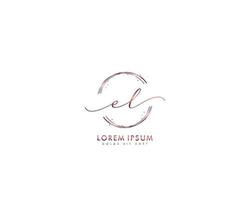 Initial EL Feminine logo beauty monogram and elegant logo design, handwriting logo of initial signature, wedding, fashion, floral and botanical with creative template vector