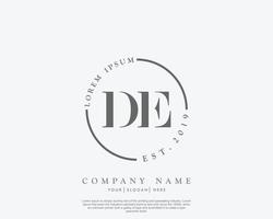 Initial DE Feminine logo beauty monogram and elegant logo design, handwriting logo of initial signature, wedding, fashion, floral and botanical with creative template vector