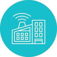 Smart Factory Line Circle Background Icon vector