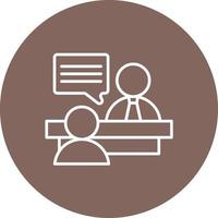 Interview Line Circle Background Icon vector