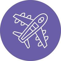 Airplane Line Circle Background Icon vector