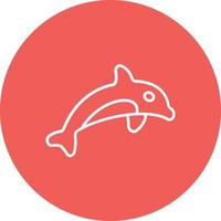 Dolphin Line Circle Background Icon vector