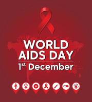 día mundial del sida 1 de diciembre vector