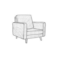 sofa chair lineart style creative design vector