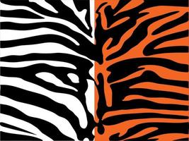 zebra and tiger skin pattern background vector