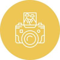 Polaroid Line Circle Background Icon vector