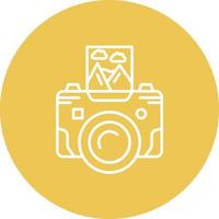 Polaroid Line Circle Background Icon vector