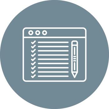 Test Line Circle Background Icon vector