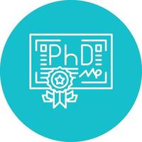 Phd Line Circle Background Icon vector