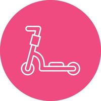 Kick Scooter Line Circle Background Icon vector