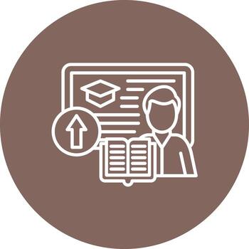 Advanced Coursework Line Circle Background Icon vector