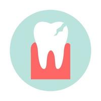 Cracked tooth vector flat icon. Dental Problem