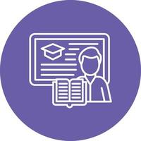 Lecturer Line Circle Background Icon vector