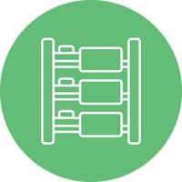 Dorm Line Circle Background Icon vector
