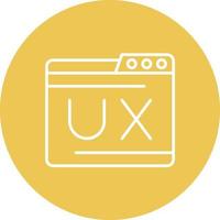 icono de fondo de círculo de línea ux vector