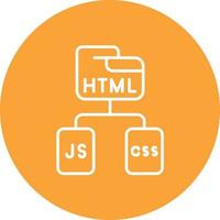 icono de fondo de círculo de línea html js css vector