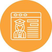 Student Portal Line Circle Background Icon vector