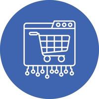 Ecommerce Platform Development Line Circle Background Icon vector