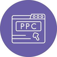 icono de fondo de círculo de línea ppc vector