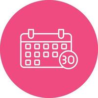 icono de fondo de círculo de línea de desafío de 30 días vector