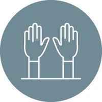 Exam Gloves Line Circle Background Icon vector