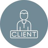 Clients Line Circle Background Icon vector