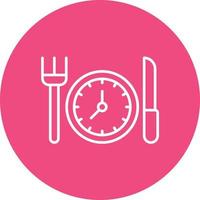 Scheduled Meals Line Circle Background Icon vector