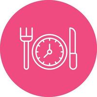 Scheduled Meals Line Circle Background Icon vector