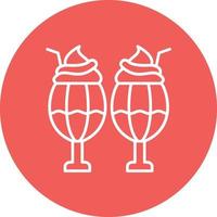 Milkshake Line Circle Background Icon vector