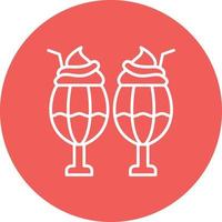 Milkshake Line Circle Background Icon vector