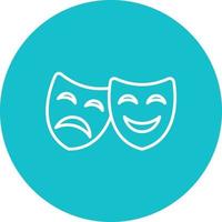 Opera Mask Line Circle Background Icon vector