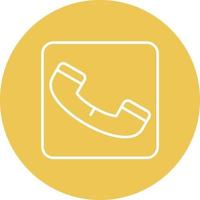 icono de fondo de círculo de línea de botón de llamada vector
